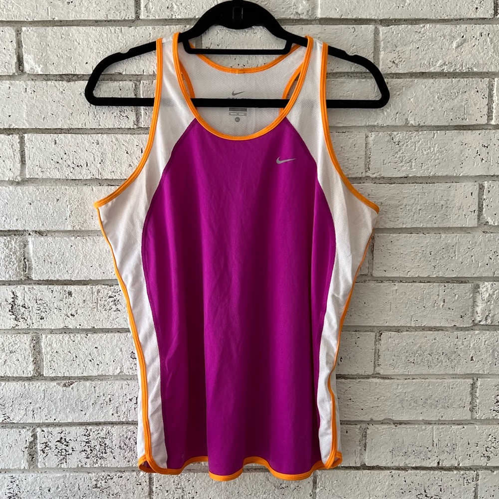 Nike DriFit Sleeveless Top - Purple, Orange, and White